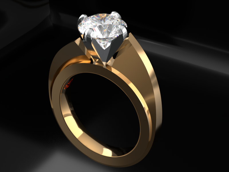 Bezaleel G03B Emerald Halo Ring
